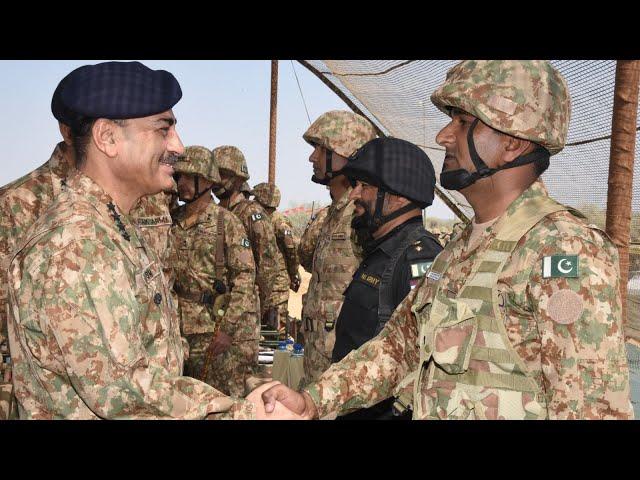 COAS GEN ASIM MUNIR VISITED TROOPS ENGAGED IN FIELD EXERCISE IN TRAINING AREA NEAR RAHIM YAR KHAN