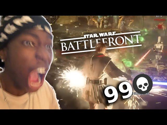 1 Jedi VS 100 Droids On STAR WARS BATTLEFRONT  2
