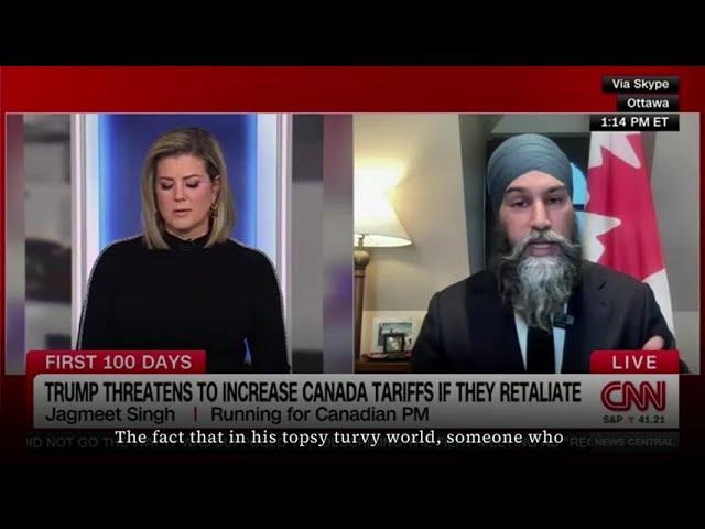 Jagmeet Singh Slams Trump on CNN