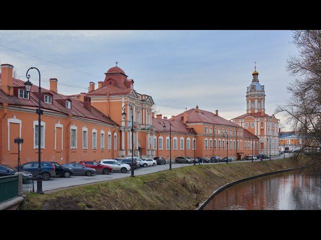  4K SAINT PETERSBURG. A walk in the pouring rain along the Alexander Nevsky Lavra to Trinity.