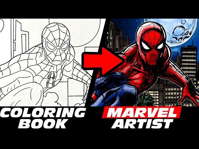 MARVEL ARTIST Colors a CHILDREN'S COLORING BOOK?  SPIDER-MAN EDITION!