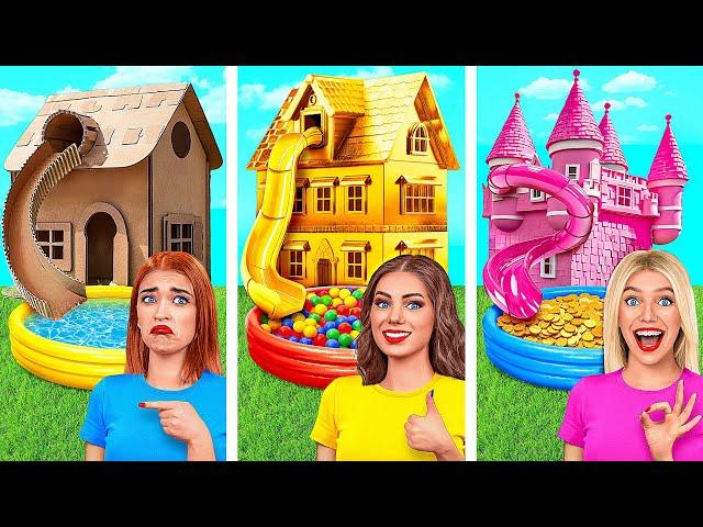 Una Casa De Color Rica VS Pobre VS Mega Rica | Desafío Loco por Multi DO Smile