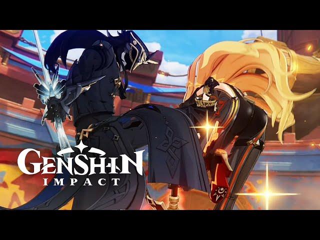 Capitano Versus Mavuika Cutscene Animation | Harbinger No.1 First Appearance | Genshin Impact 5.0