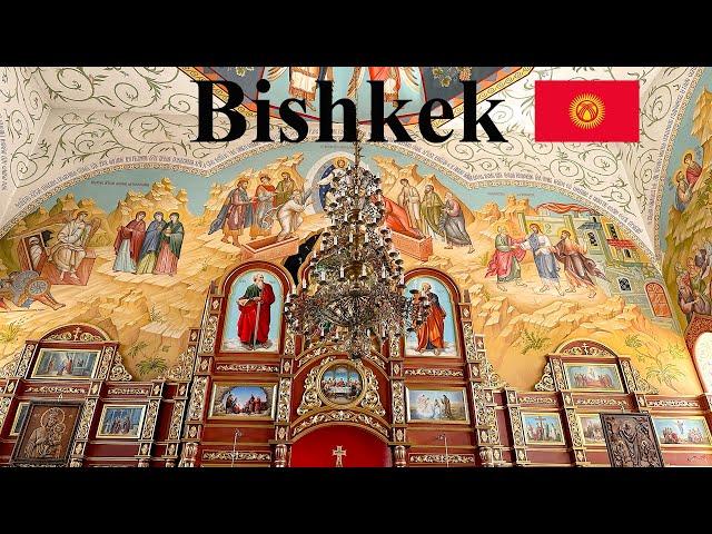 Bishkek, Kyrgyzstan Summer 2023 Walking Tour [4K60fps]- Holy  Catherdral to Ala Tor