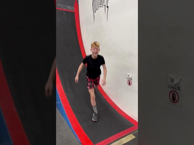 12 Year old conquers the 13ft. warped wall / rings the bell! #shorts