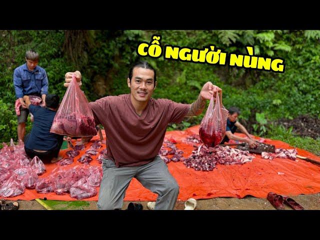 SẺ TRÂU KHỦNG CẢ LÀNG CHIA NHAU VỀ LÀM LỄ NGÀY RẰM CỦA NGƯỜI NÙNG HÀ GIANG