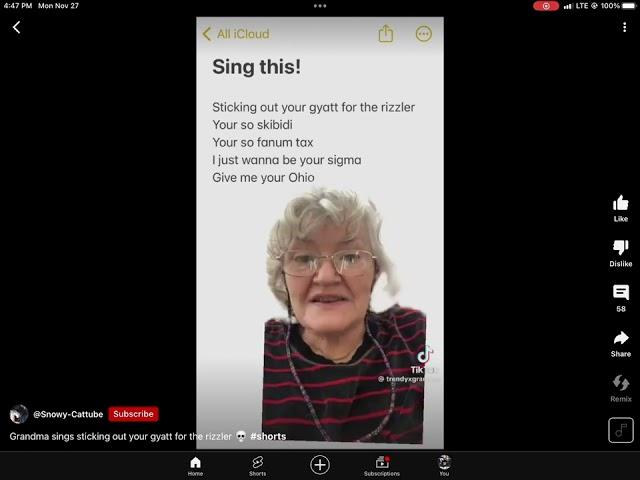 Grandma singing sticking out your gyatt