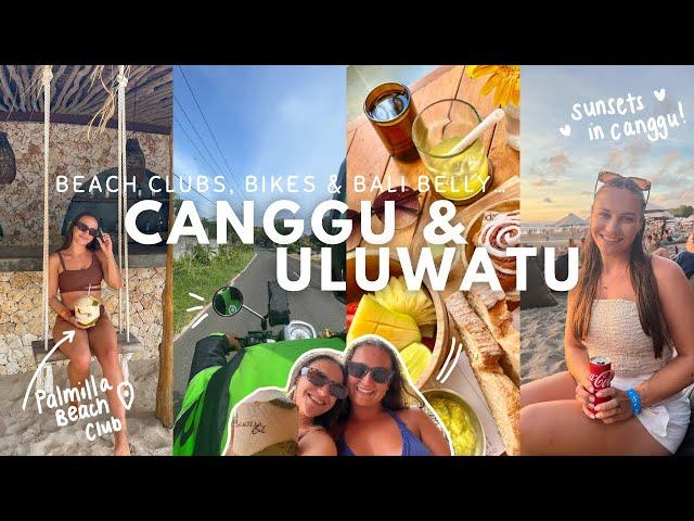 BEACH CLUBS, BIKES & BALI BELLY - CANGGU & ULUWATU VLOG || backpacking bali