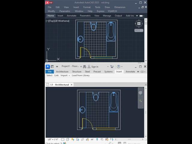 AutoCAD drawing to Revit (Link CAD) #autocad #architecture #Revit