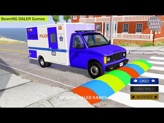 Cars vs Massive Magic Color Speed Bumps #409 BeamNG DALER Games BeamNG.Drive