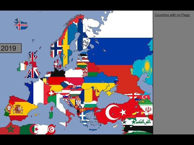 Europe: Timeline of National Flags: 1000 - 2019