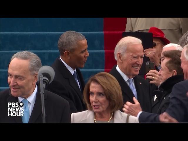 Barack Obama and Joe Biden enter Inauguration Day 2017 ceremony