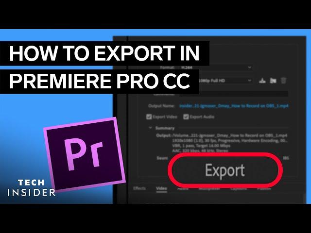 How To Export In Premiere Pro CC