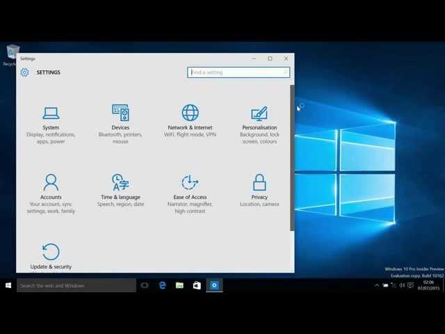 Windows 10 Insider Preview 10162 Installation and First Impressions