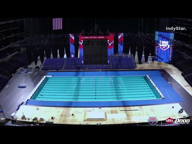 A swimming pool at Lucas Oil Stadium? Timelapse shows Olympic pool put into Colts' football stadium