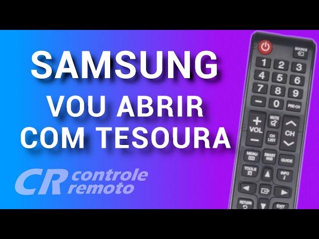 Como abrir o controle remoto Samsung SmartHub rapidinho com uma tesoura.