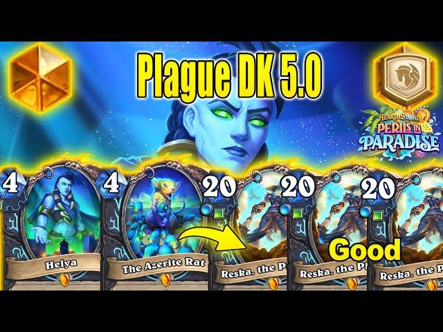 New Plague Death Knight 5.0 Deck Is The Best DK Deck To Craft At Perils in Paradise | Hearthstone