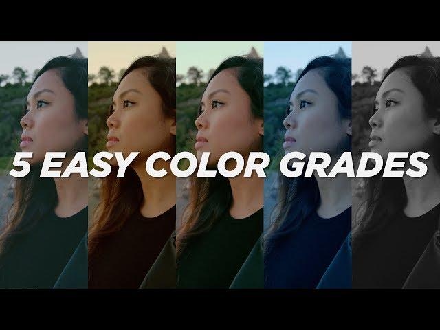 5 EASY COLOR GRADES Without PRESETS