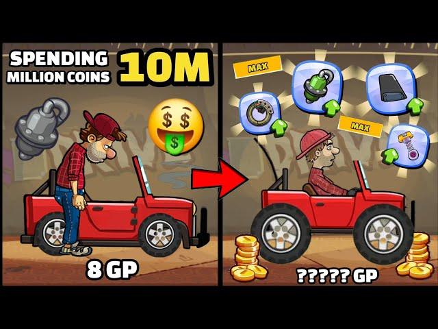 SPENDING 10 MILLION COINS!!  MAX GP?? - Hill Climb Racing 2