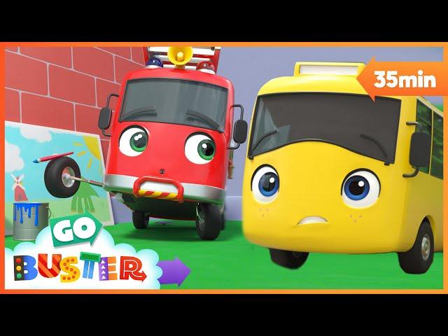 Buster in Trouble Rainbow Dinosaur | Go Buster - Bus Cartoons & Kids Stories