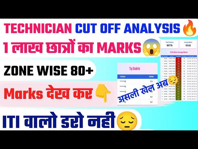 TECHNICIAN  Topper Marks CUT OFF UR 80+ जायेगा क्या 1 लाख छात्रों का Marks