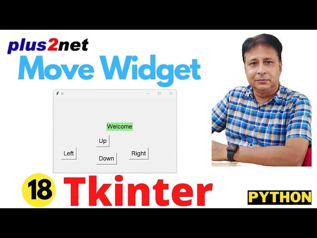 Move widget in Up and down direction on click of buttons by using place layout in Tkinter