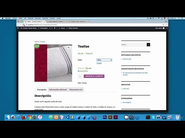 Crear Tienda Virtual con WordPress y WooCommerce 17 Agregando una Variación extra