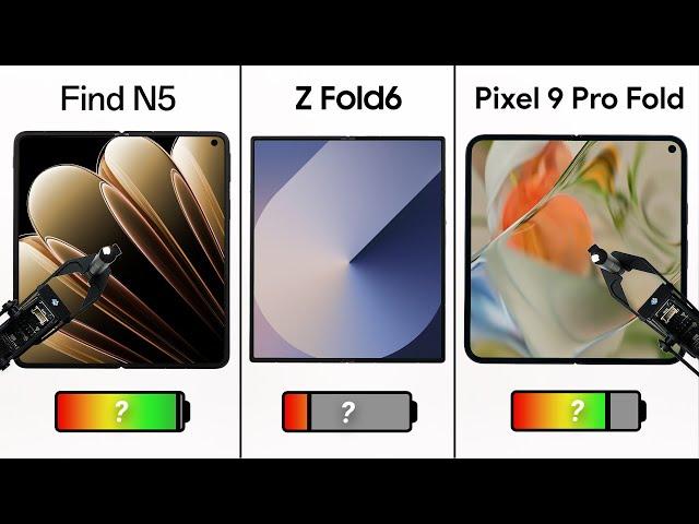 OPPO Find N5 vs. Galaxy Z Fold 6 vs. Pixel 9 Pro Fold Battery Test