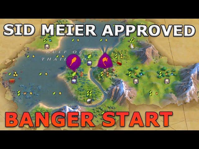 This start was approved by Sid Meier himself (allegedly) - Civ 6 Khmer