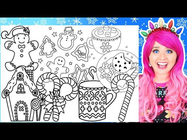 Coloring Christmas Cookies & Sweets Coloring Pages | Gingerbread Man, Candy Canes, Cookies Coloring