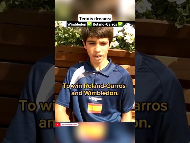 Carlos Alcaraz Tennis dreams at 12 years old : Wimbledon ️ Roland-Garros ️  #tennis