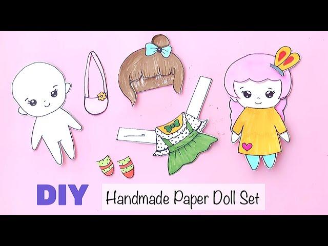 HOW TO MAKE PAPER DOLL Set | DIY TUTORIAL CRAFTS FOR KIDS | Playing with handmade paper doll house