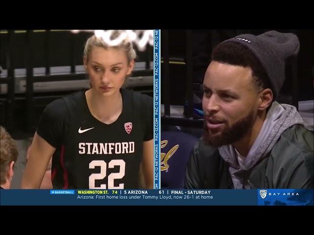 Steph Curry Supporting Godsister Cameron Brink Courtside | #2 Stanford Cardinal vs Cal Golden Bears