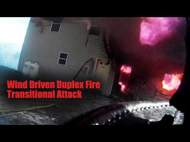 Wind Driven Duplex Fire with Transitional Attack | Diesel Drive, Jersey Shore, PA | Engine 445