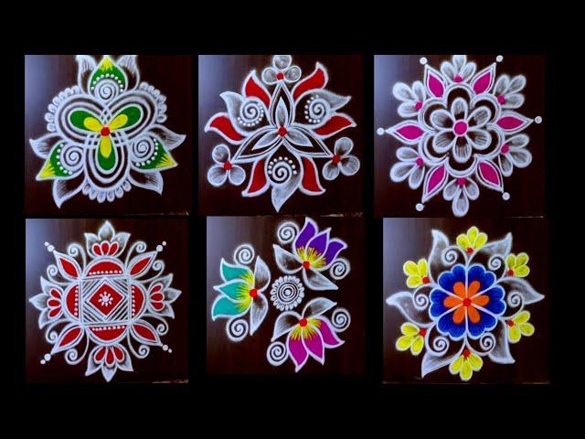 Excellent 6 Beautiful Rangoli designs ️ margazhi madham special simple colour kolam collection  new