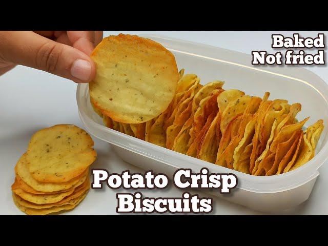 Non Fried Crispy Potato Chips/Biscuits Recipe | Baked, No Oil, No Oven