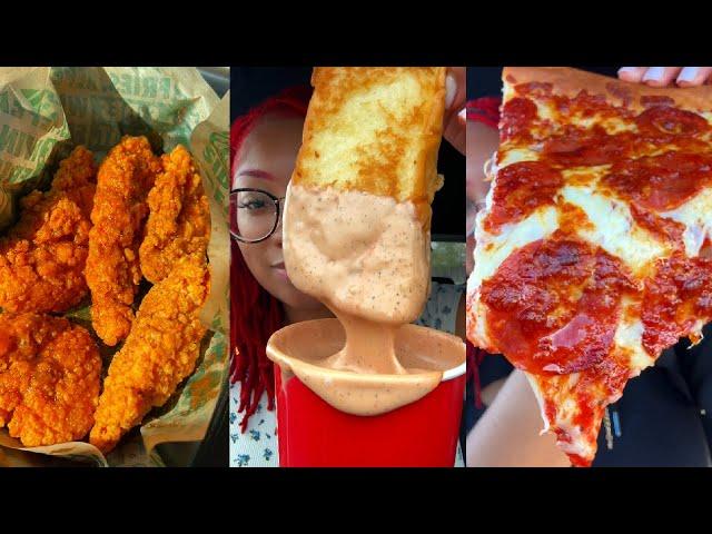 ASMR Eating  Wingstop, Pizza, Raising Canes, Five Guys 