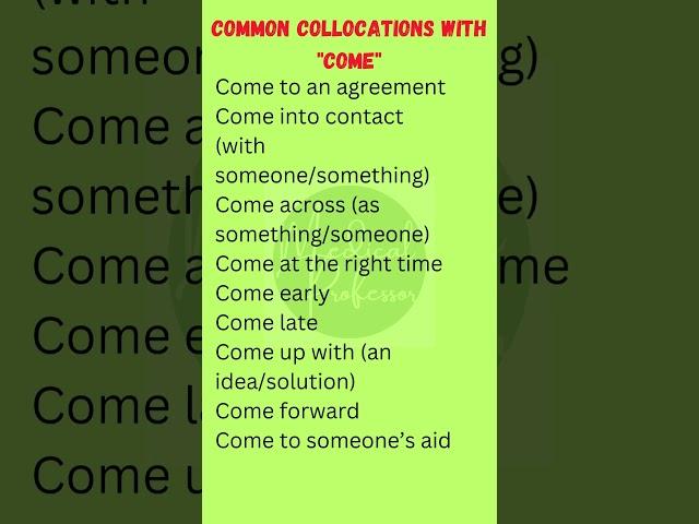 "Master Collocations with 'Come': A Comprehensive Guide to Boost English Fluency"