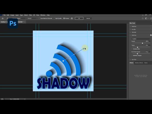 How to Create The Drop Shadow Using Path Blur in Photoshop