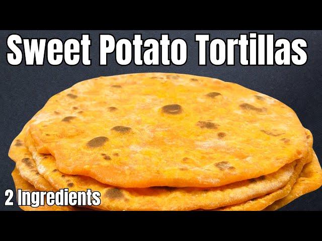 2-Ingredient Sweet Potato Tortillas recipe | (Vegan, Oil Free)