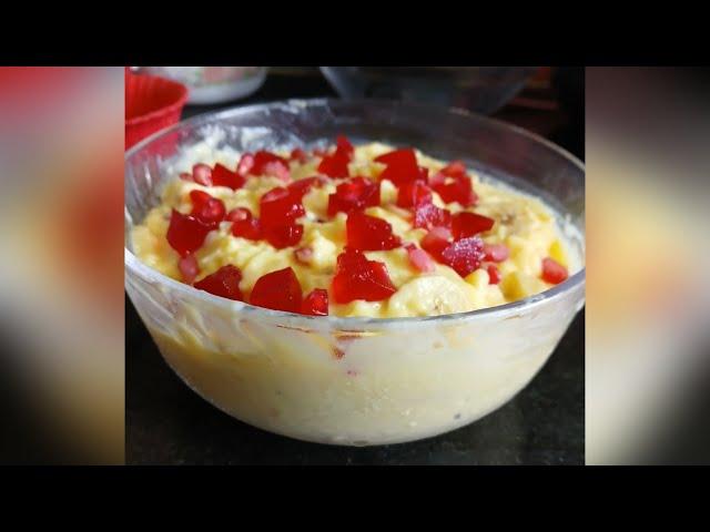 Super easy creamy fruit custard recipe| custard recipe|how to make fruit custard recipe #sweet