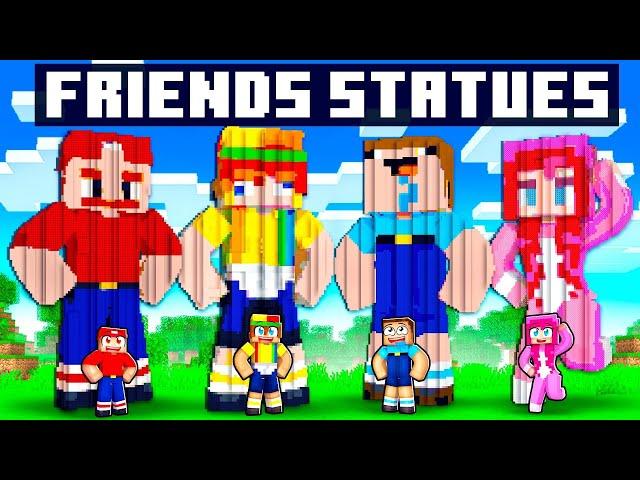 Minecraft FRIENDS STATUE House Battle!