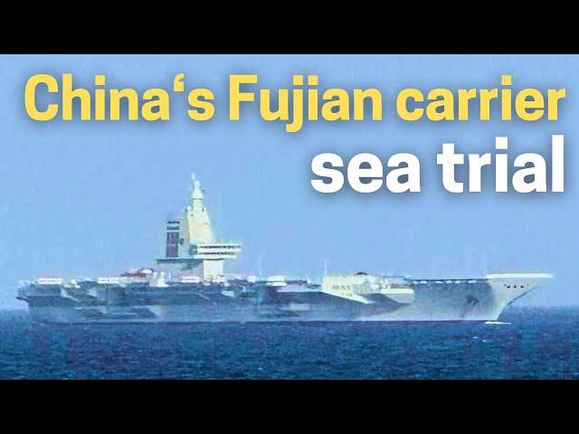 China Fujian aircraft carrier: close look of the first sea trial. Type 003 carrier ready in 2026.