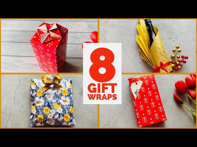 8 Elegant Gift Wrapping Ideas | Cool Ways to Wrap Christmas Presents | Creative Gift Wraps #giftwrap