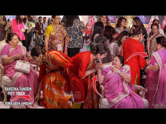 RESPECT MOMENT | Raveena Tandon Touch Kokilaben Ambani FEET and Beautiful Moment