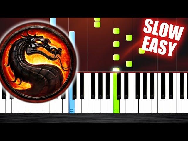 Mortal Kombat Theme - SLOW EASY Piano Tutorial by PlutaX
