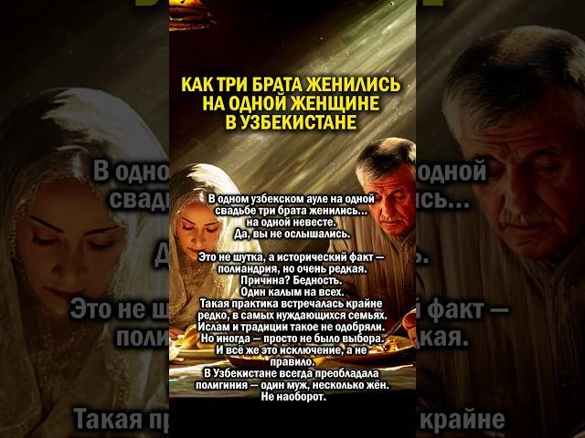 ОДНА ЖЕНА НА ТРОИХ БРАТЬЕВ     #история #узбекистан #семья
