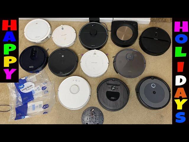 13 Robot Vacuums -VS- 30 POUNDS of RICE- Roomba Roborock Eufy Bissell Ecovacs Deebot HAPPY HOLIDAYS!