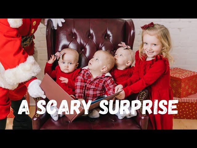 Triplet Santa photos!?.... Surprise that scared them...