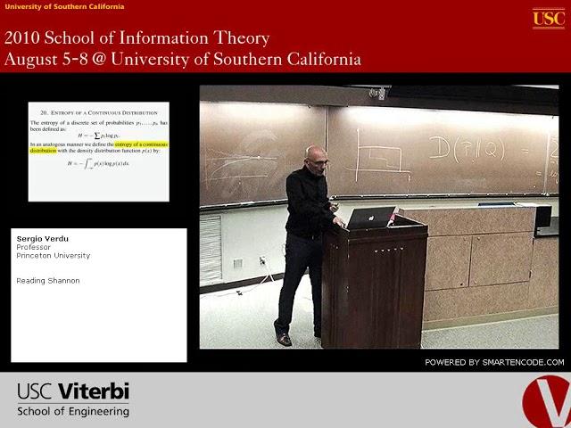 ITSOC School of Information Theory 2010: Sergio Verdú, Part 2